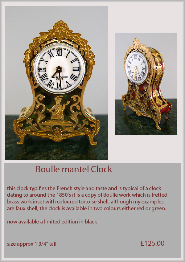Dollhouse Miniature Vintage Domed Gold Mantle Clock 1:12 Scale Non-working MTAU