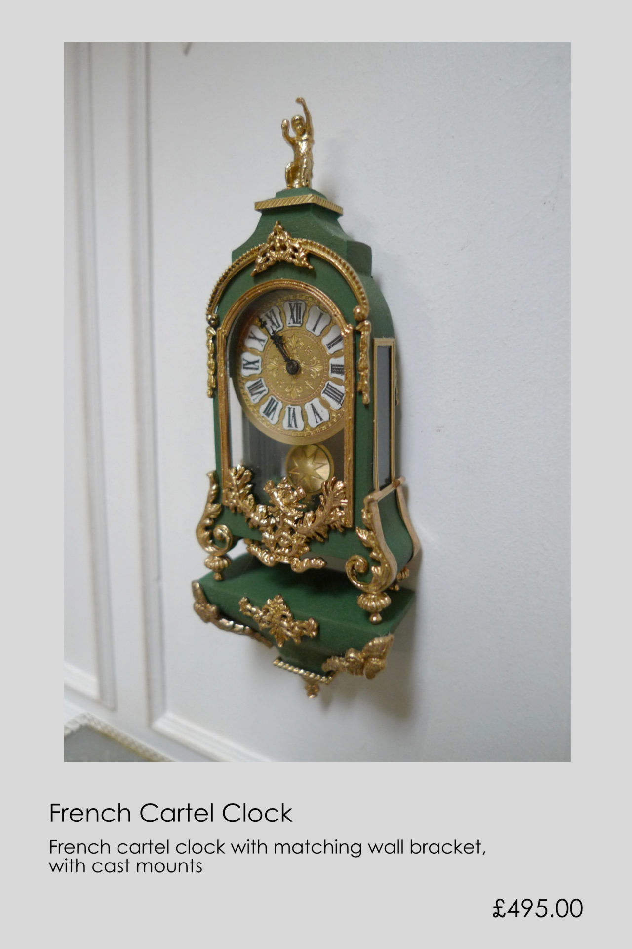 1/12th scale DOLLS HOUSE NON WORKING BLUE MANTEL CLOCK M9.6 