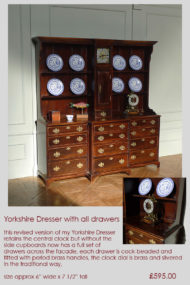 Yorkshire dresser with clock and drawers 18thc
